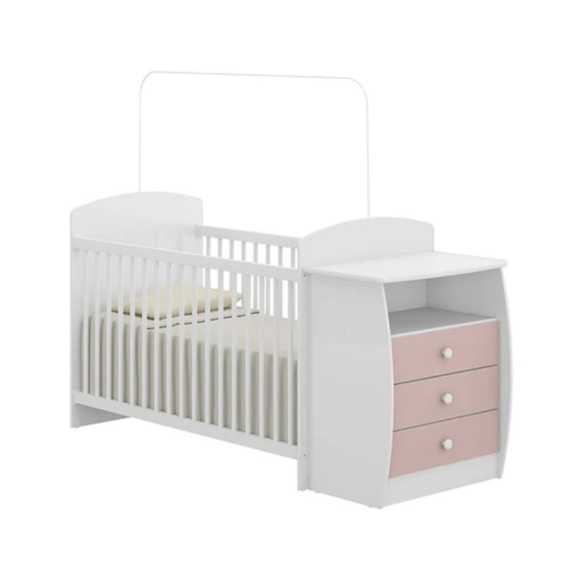 KIDSCOOL - Cuna Con Comoda Bambini Rosada