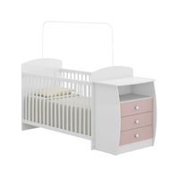 Cuna Con Comoda Bambini Rosada