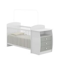 Cuna Con Comoda Bambini Gris