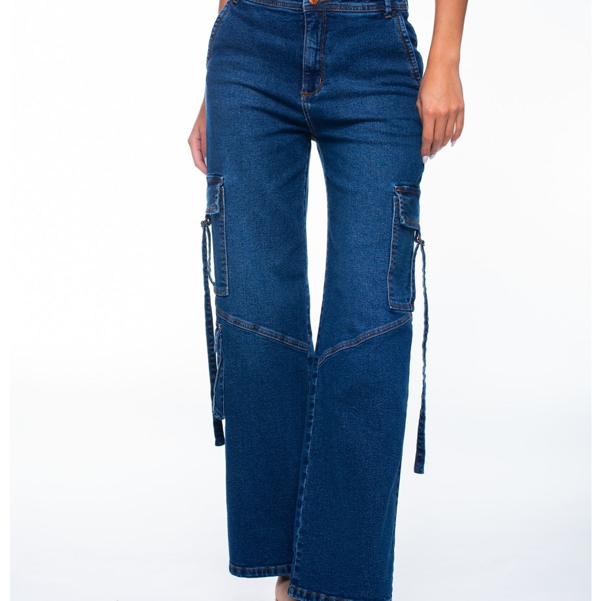 EFESIS - Jeans Citrino Wide Multibolsillos Azul Efesis