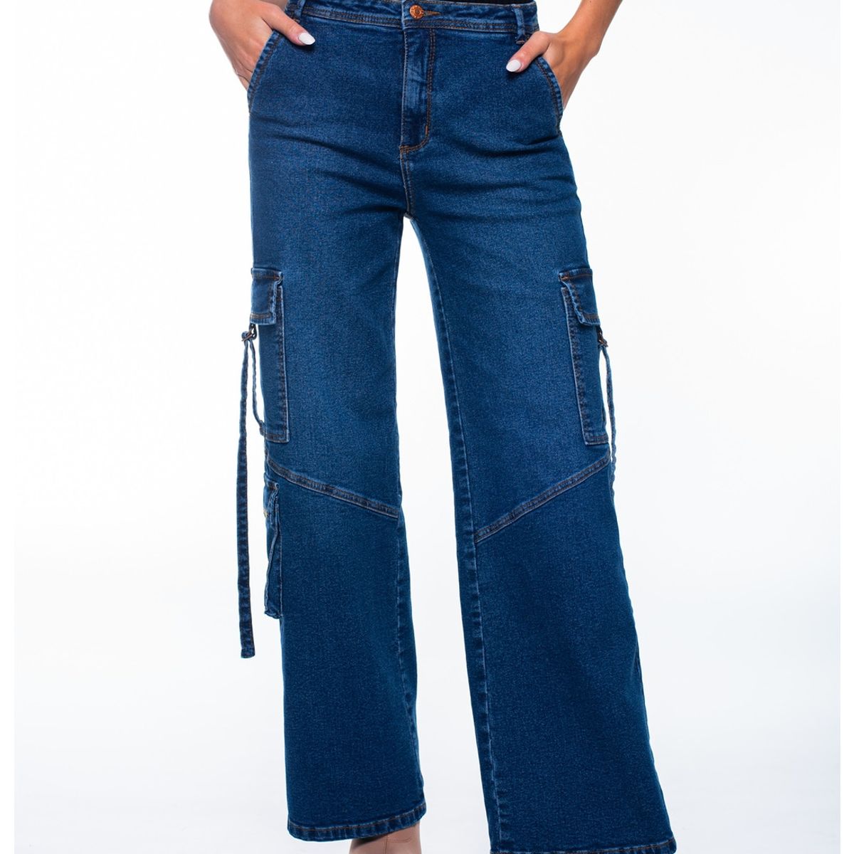 EFESIS - Jeans Citrino Wide Multibolsillos Azul Efesis