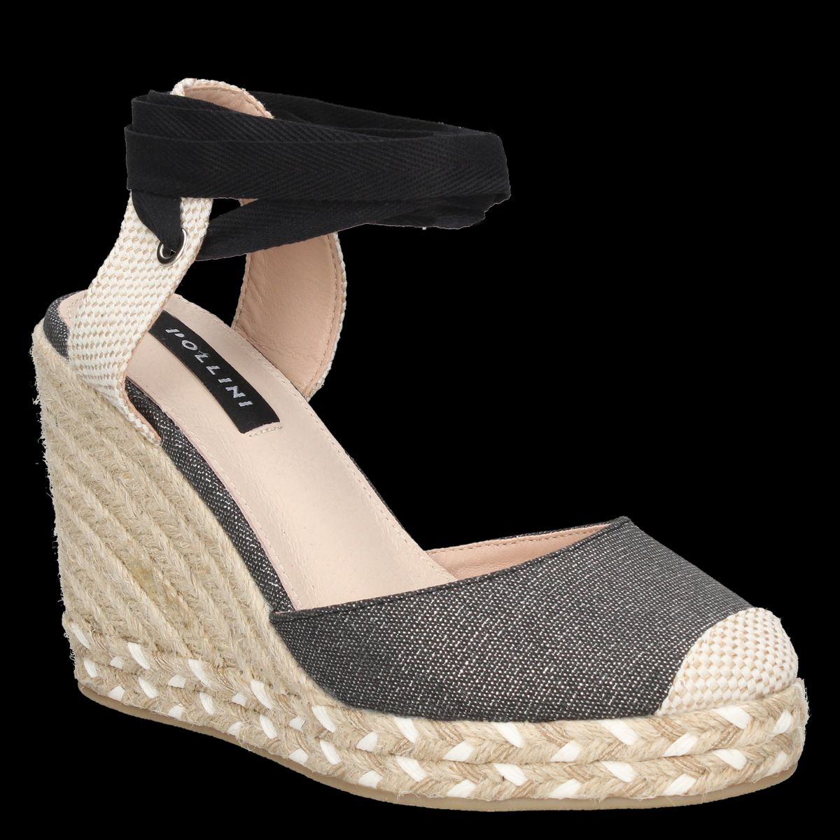 POLLINI - Alpargata Casual Mujer Negro Pollini