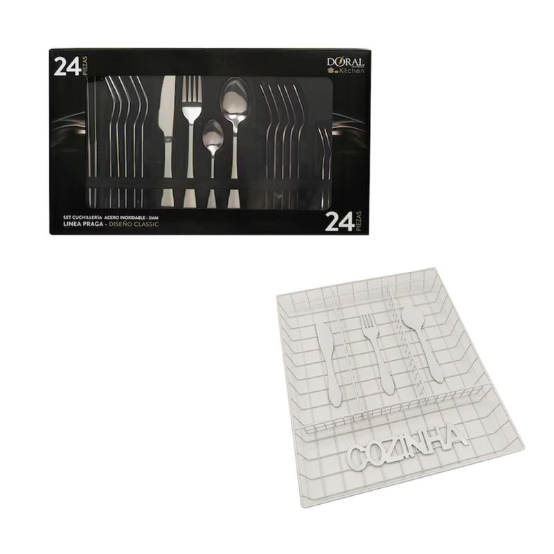 DORAL - Pack de cubiertos 2.0mm Doral + Organizador de cubiertos