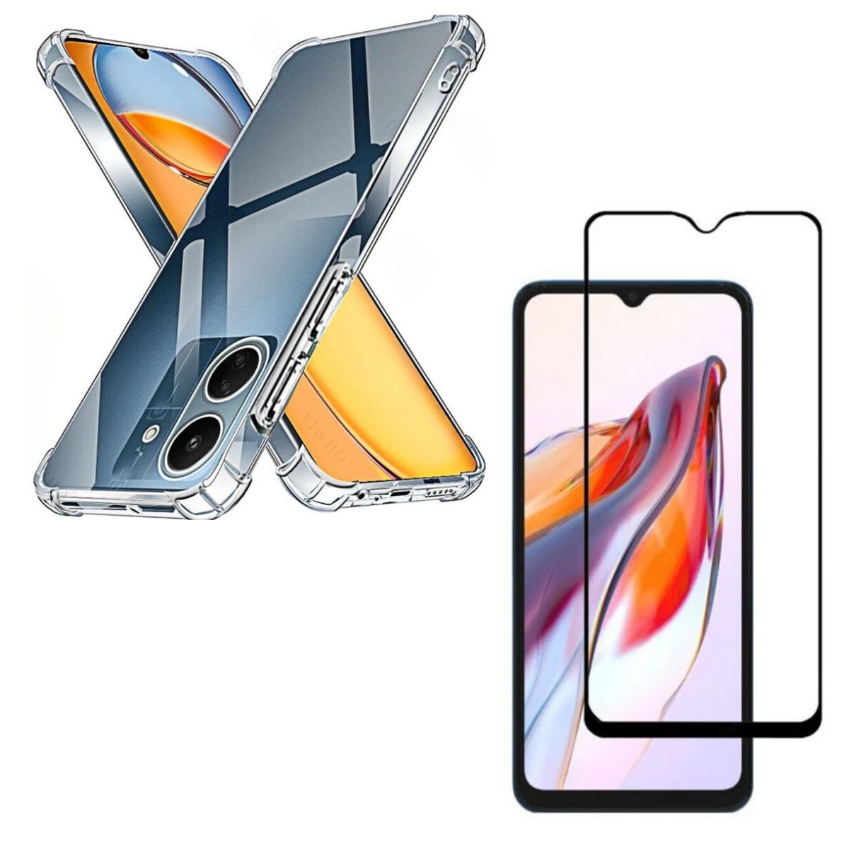 GENERICO - Carcasas Funda Transparente Para Redmi 13C MAS Vidrio Templado