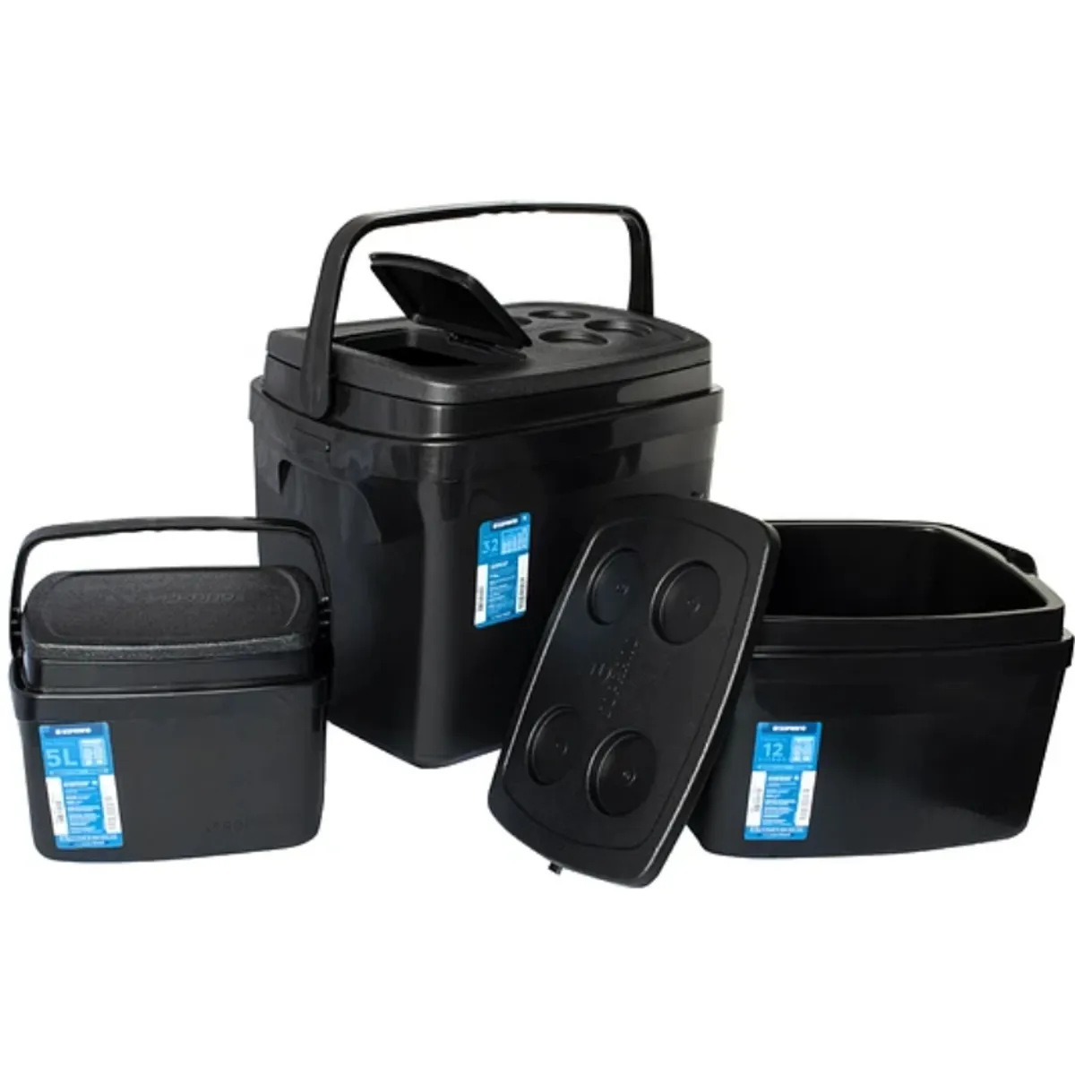 KIDSCOOL - SET 3 COOLER NEGRO 32L. 12L Y 5L - KIDSCOOL - 5051.03