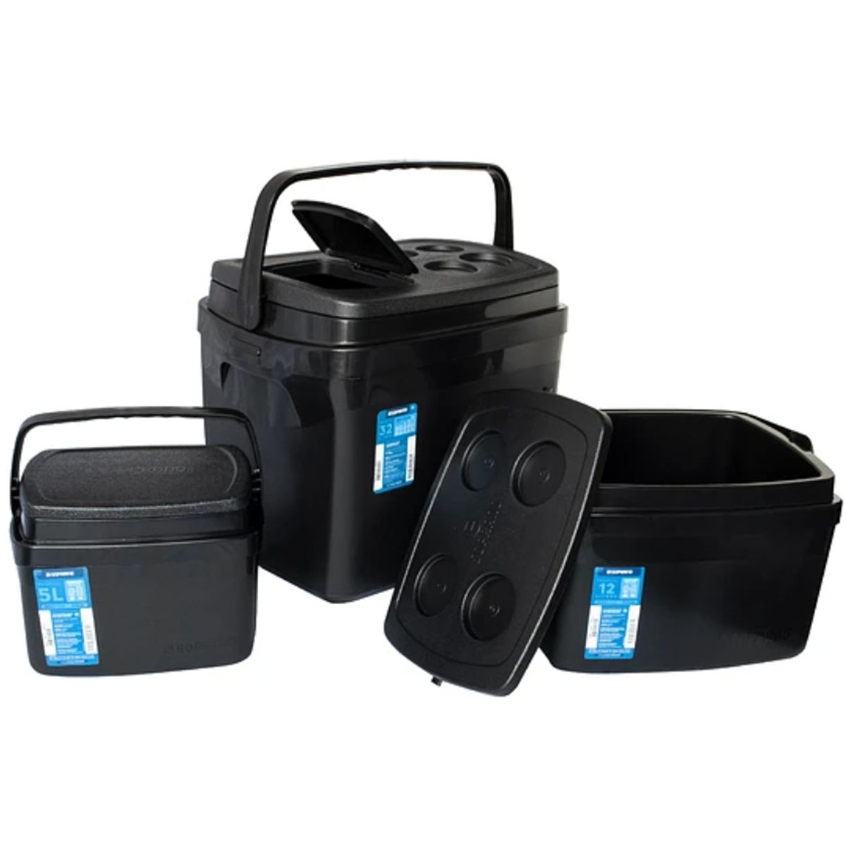 KIDSCOOL - SET 3 COOLER NEGRO 32L. 12L Y 5L - KIDSCOOL - 5051.03