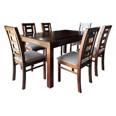 LAS ARAUCARIAS - Juego de Comedor Barcelona 6 Sillas Rectangular de Madera