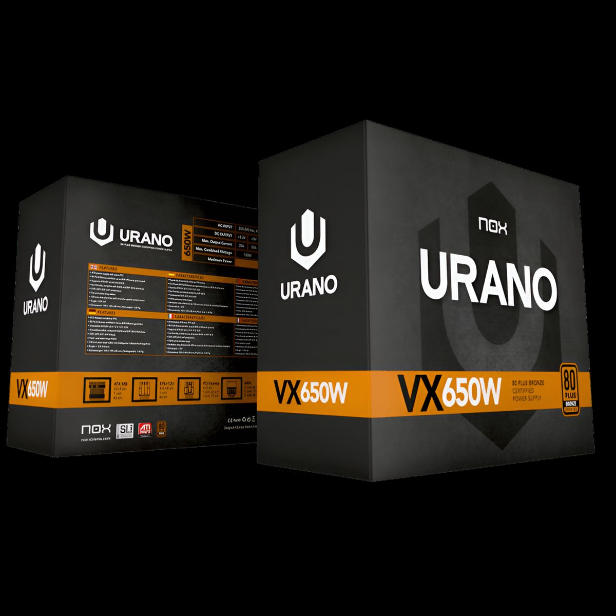 NOX - Fuente de Poder Gamer Nox Urano VX 650W 80 PLUS + BRONZE