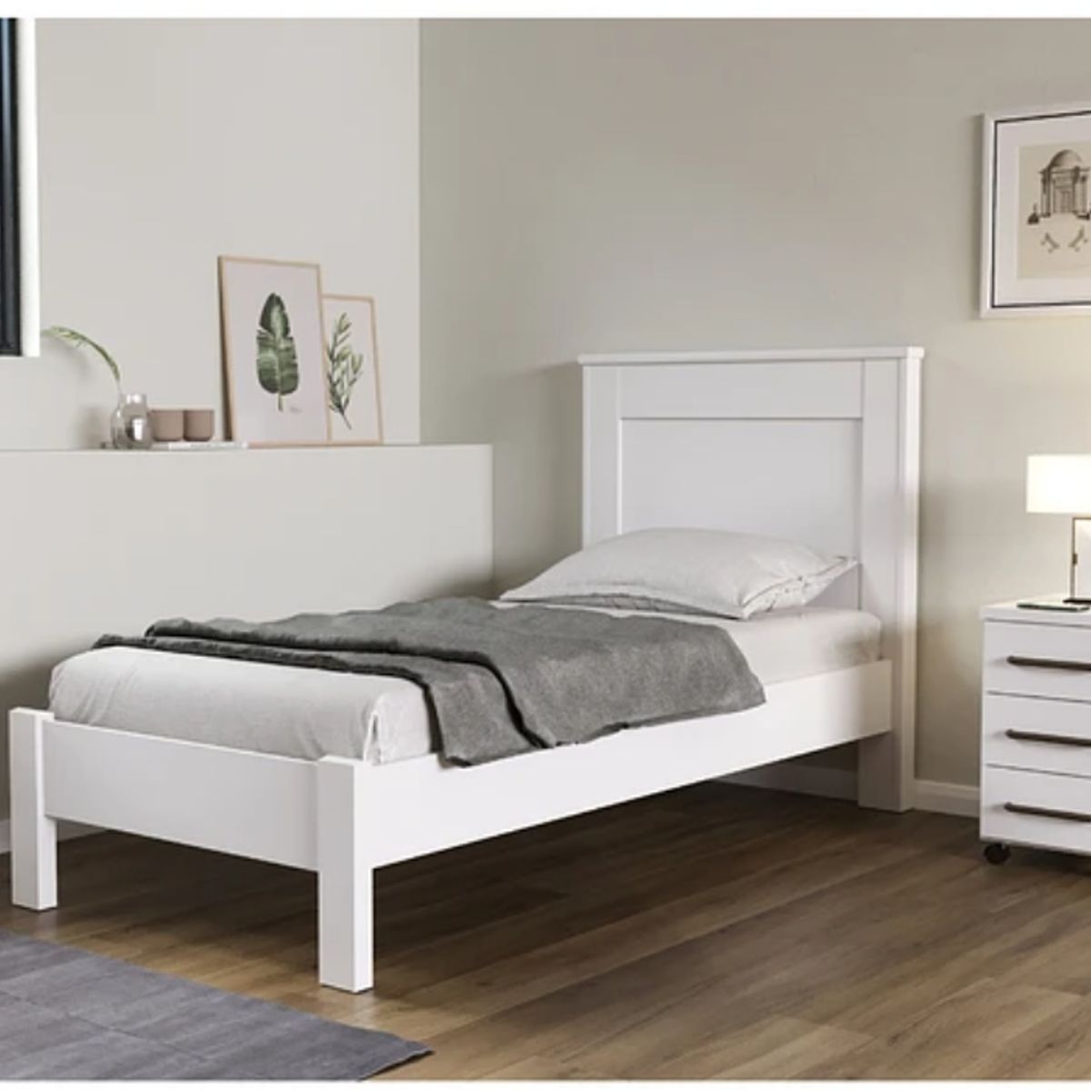 BE DESIGN - CAMA MUNIQUE 1 PLAZA 0.90X1.90 BLANCO - BE DESIGN - 5862