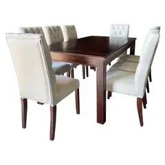 LAS ARAUCARIAS - Juego de Comedor Barcelona 8 sillas Capitoné Mesa Rectangular