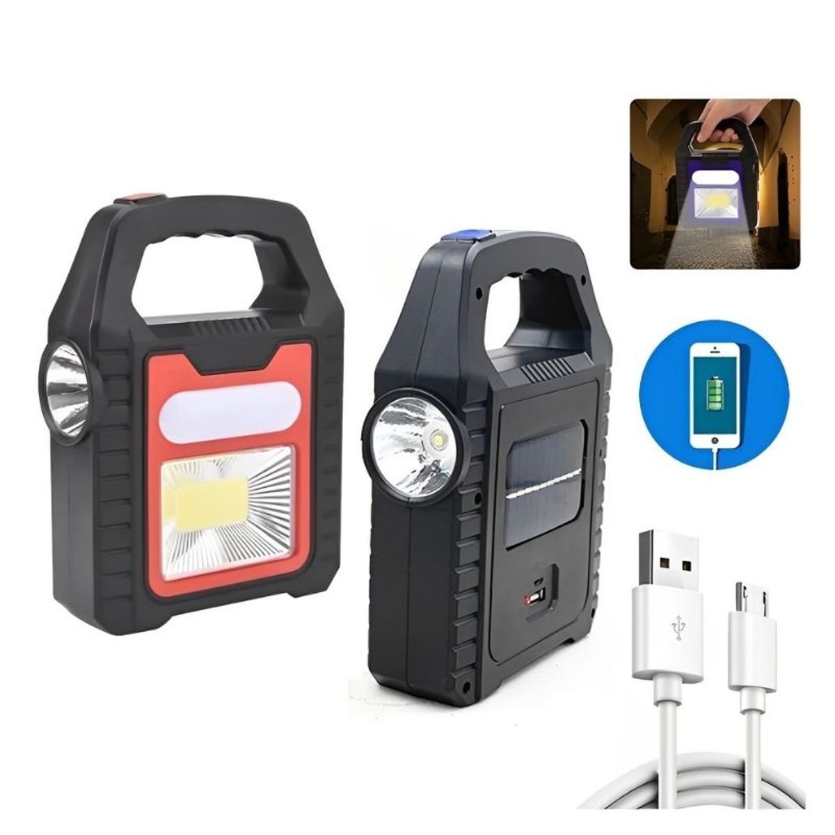 GENERICO - Linterna Portátil Con Carga Solar USB Impermeable