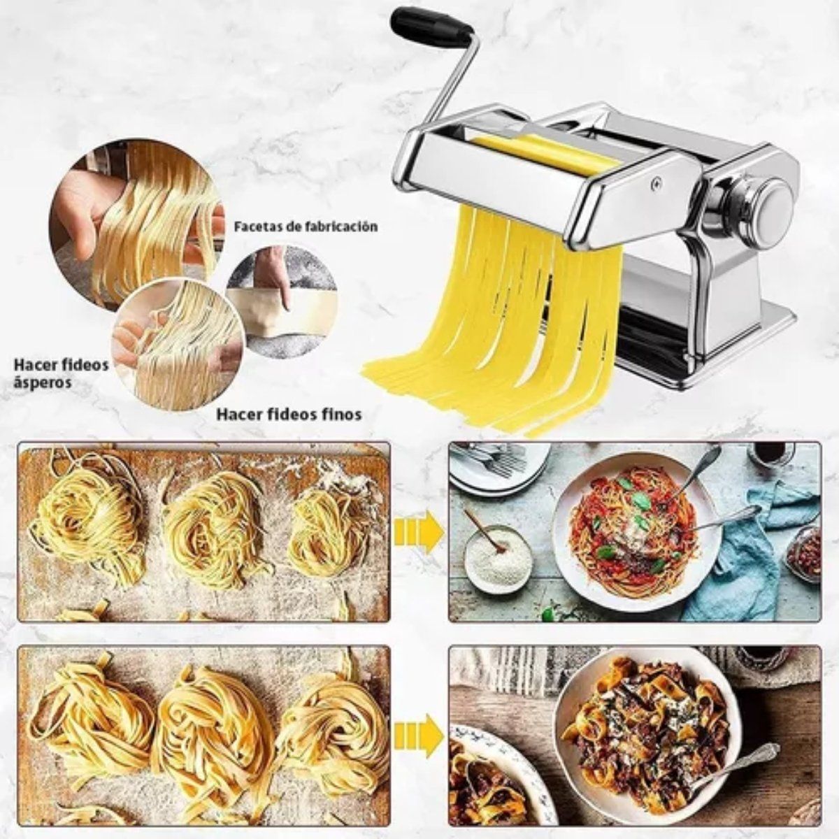 OEM - Máquina Para Hacer Pasta 3 En 1 Acero Inoxidable