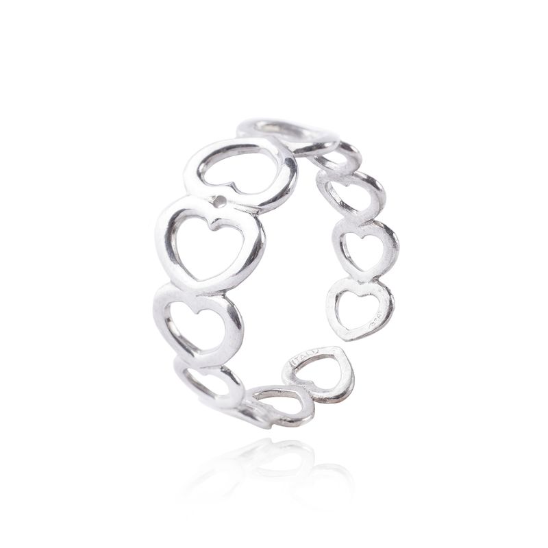 JB JOYAS BARON - Anillo de Plata Esterlina 925 Pequeños Corazones 5