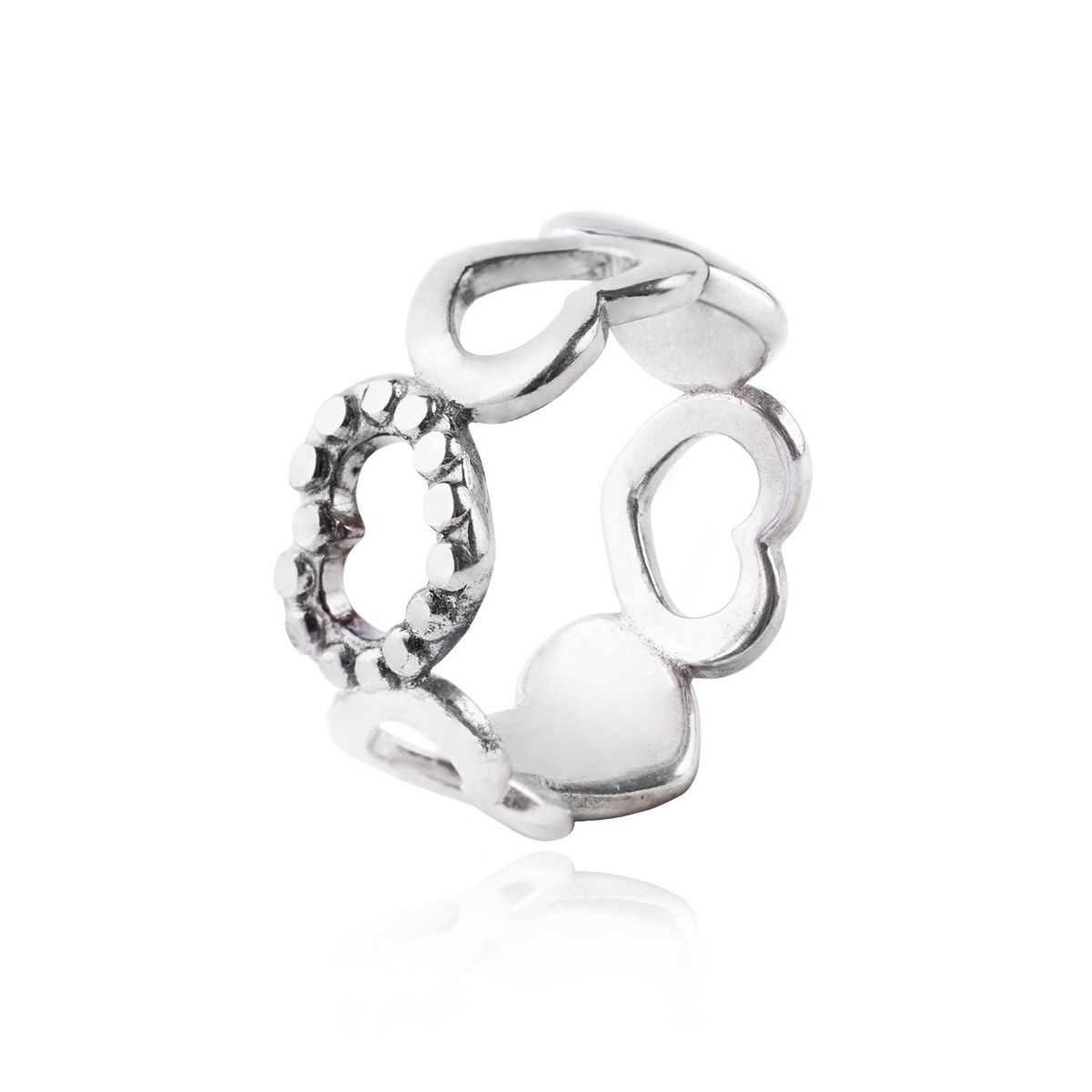 JB JOYAS BARON - Anillo de Plata Esterlina 925 Corazones Grandes 2