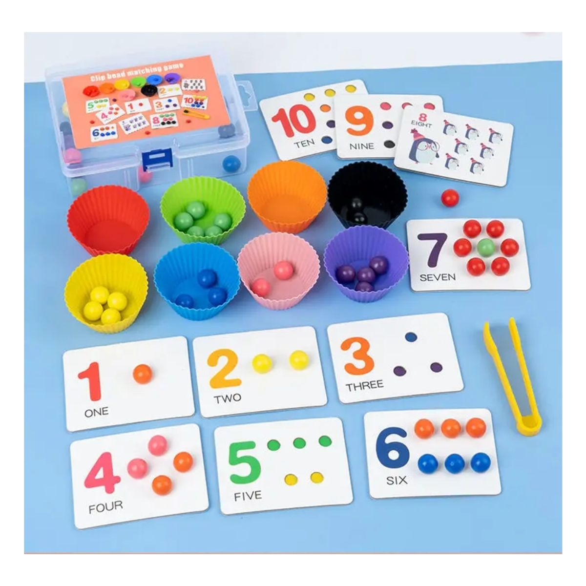 GENERICO - Juego Montessori para niños de cuentas y colores para conteo