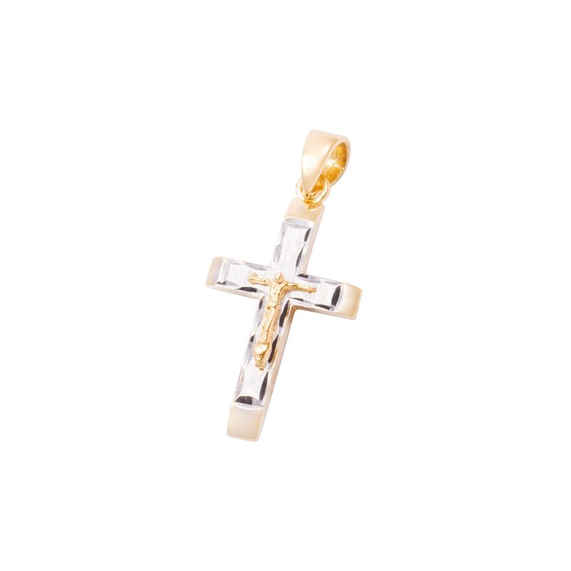 JB JOYAS BARON - Colgante de Oro 18kt Modelo  Crucifijo Bicolor