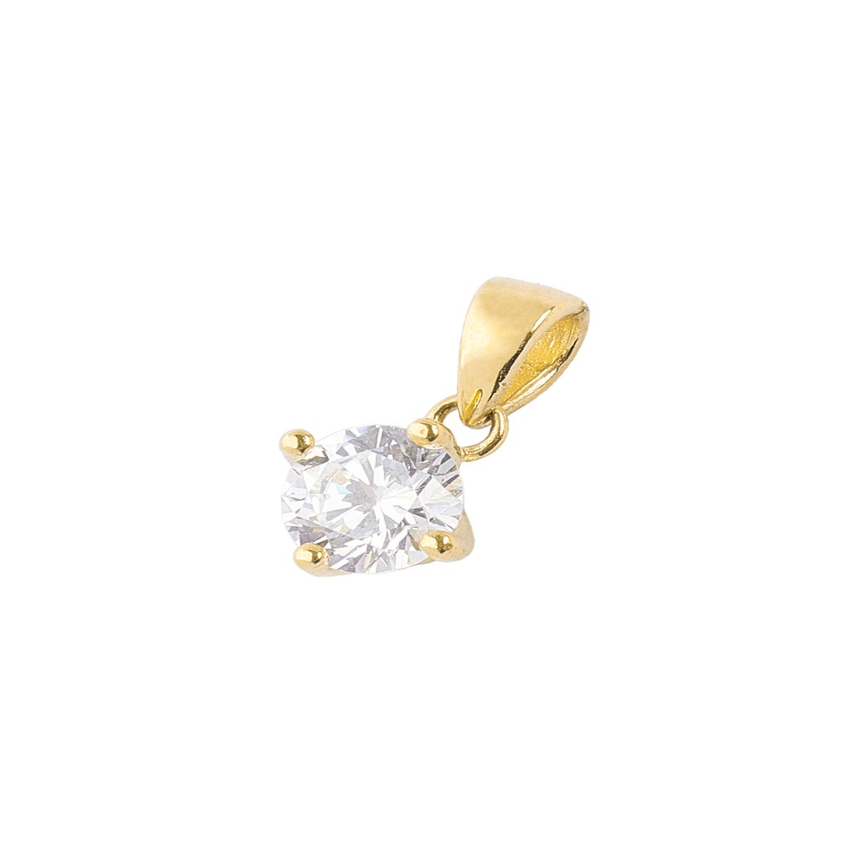 JB JOYAS BARON - Colgante de Oro 18kt Modelo Circón solitario 4 grifas