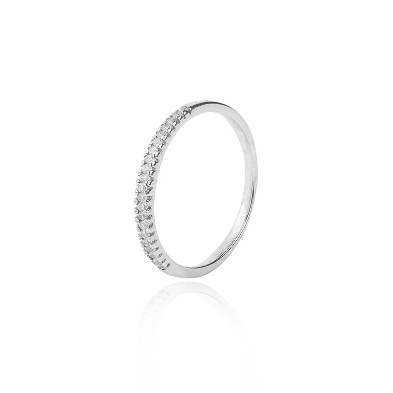 JB JOYAS BARON - Anillo de Plata Esterlina 925 Medio Cintillo