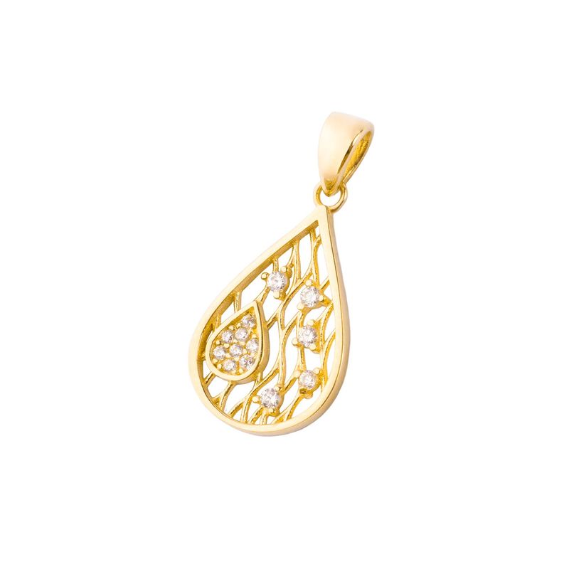 JB JOYAS BARON - Colgante de Oro 18kt Gota Calada