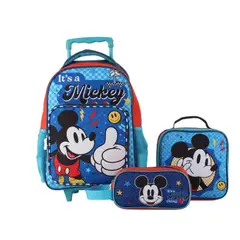 DISNEY - Set de 3 piezas mochila + estuche + lonchera - Mickey