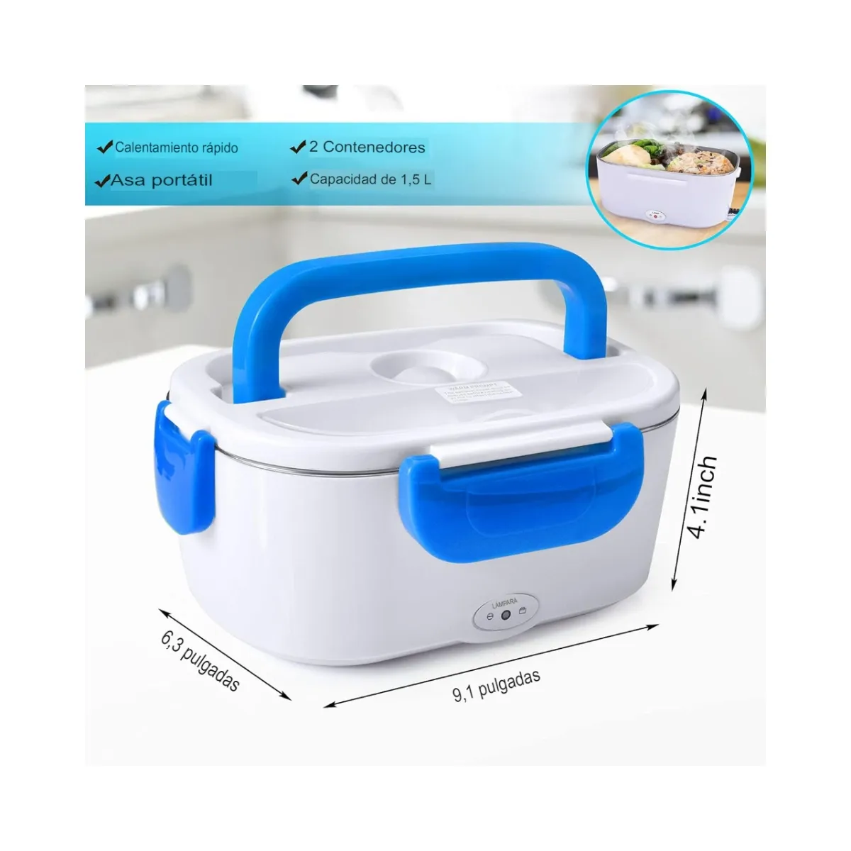 GENERICO - Caja de Almuerzo Eléctrica Calentador de Alimentos Automático