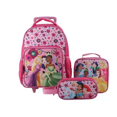 DISNEY - Set de 3 piezas mochila + estuche + lonchera - Princesas