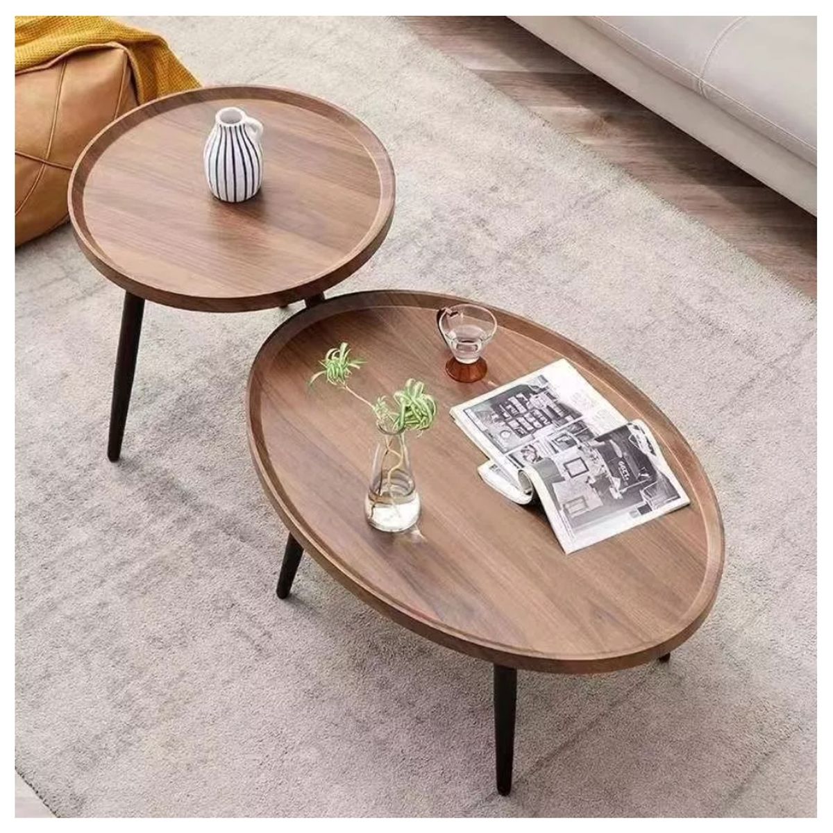 HOMER DESIGN - Juego Mesa De Centro Living Vanguardia Madera Nactural…