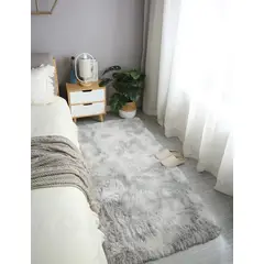 GENERICO - Alfombra Peluda 60X120 Cm Bajada De Cama 2 Unidades