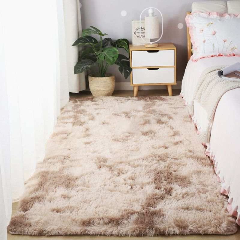 GENERICO - Alfombra Peluda 60X120 Cm Bajada De Cama 2 Unidades