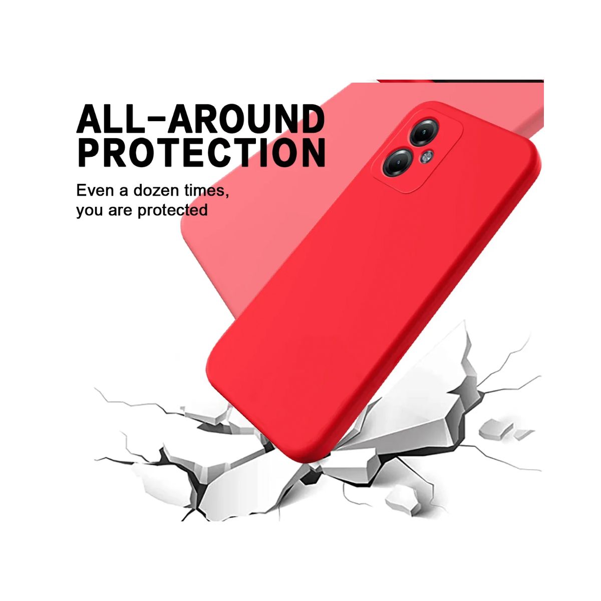 JOIGO - Carcasa Funda Para Motrola Edge 40 Neo Goma Rojo