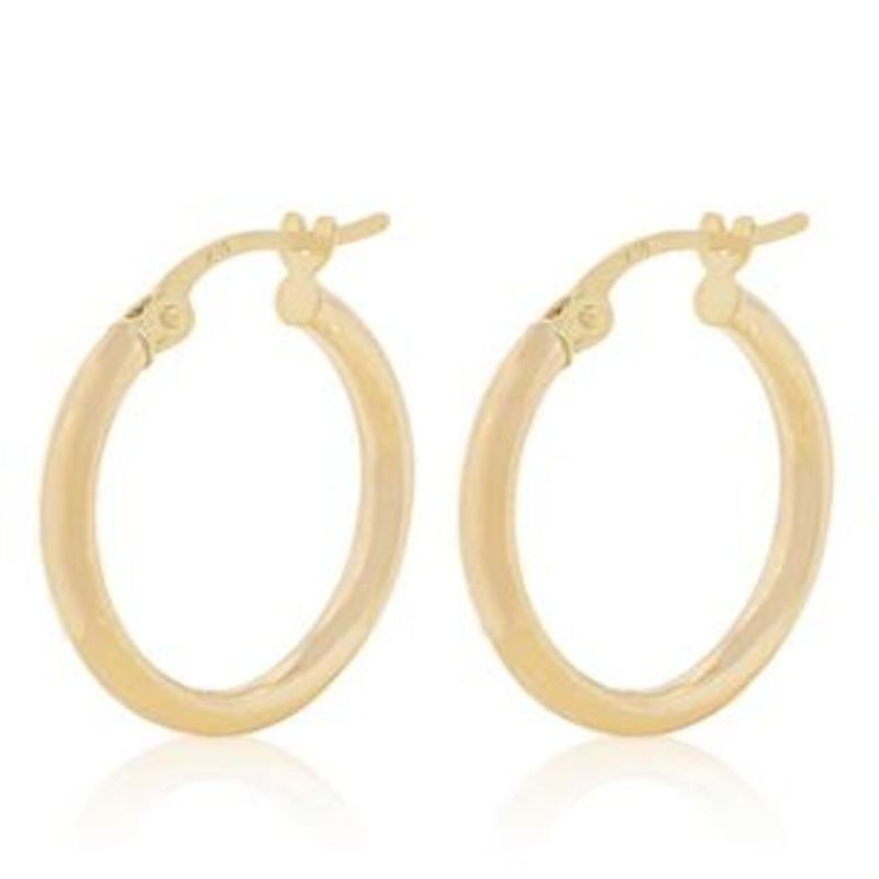 JB JOYAS BARON - Aros de Oro 18 kt Modelo Argolla Tubo Pequeña