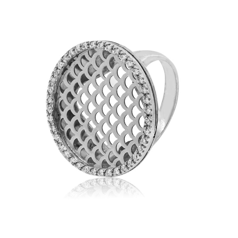 JB JOYAS BARON - Anillo Oro Blanco 18kt Modelo Round.