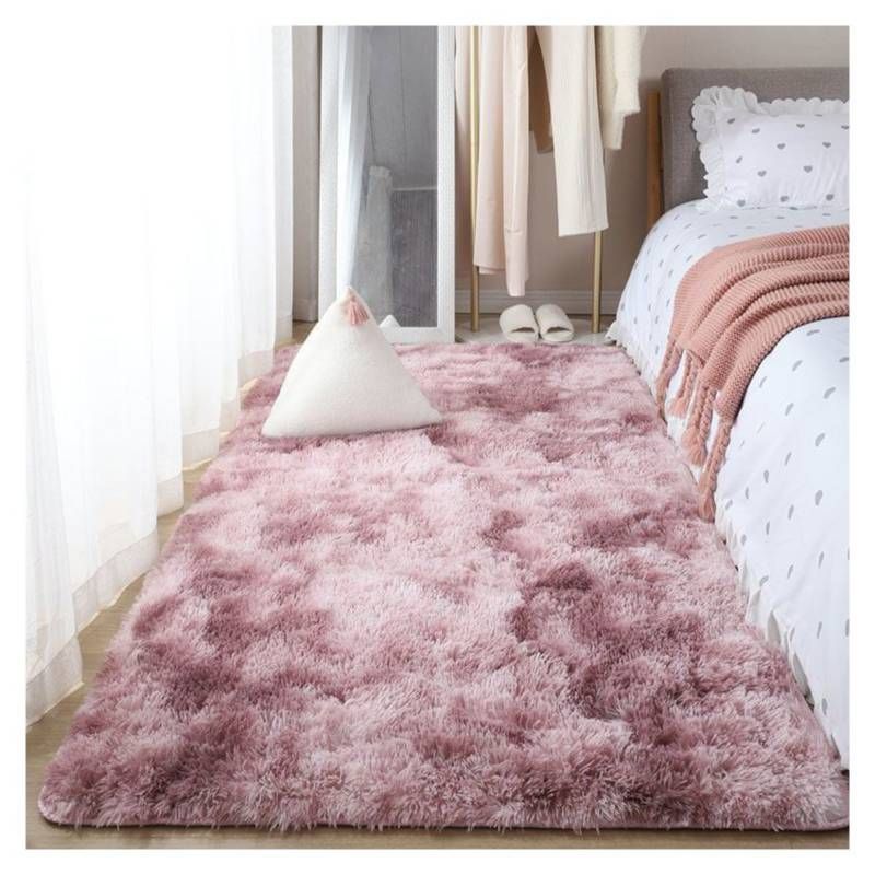 GENERICO - Alfombra Peluda 60X120 Cm Bajada De Cama 2 Unidades