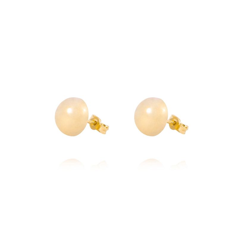 JB JOYAS BARON - Aros de Oro 18kt Media Bolita 8,0mm Tornillo Mariposa