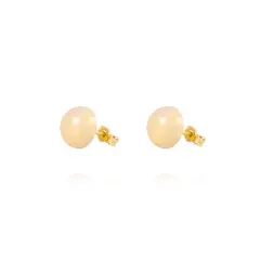 JB JOYAS BARON - Aros de Oro 18kt Media Bolita 8,0mm Tornillo Mariposa