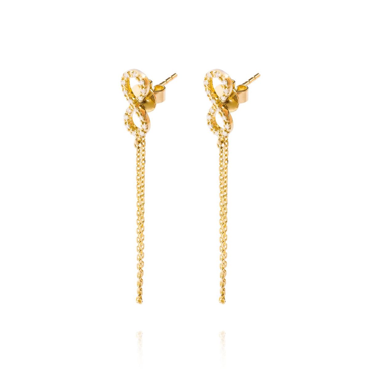 JB JOYAS BARON - Aros Oro Amarillo 18kt Diamantes Infinitos 13pts