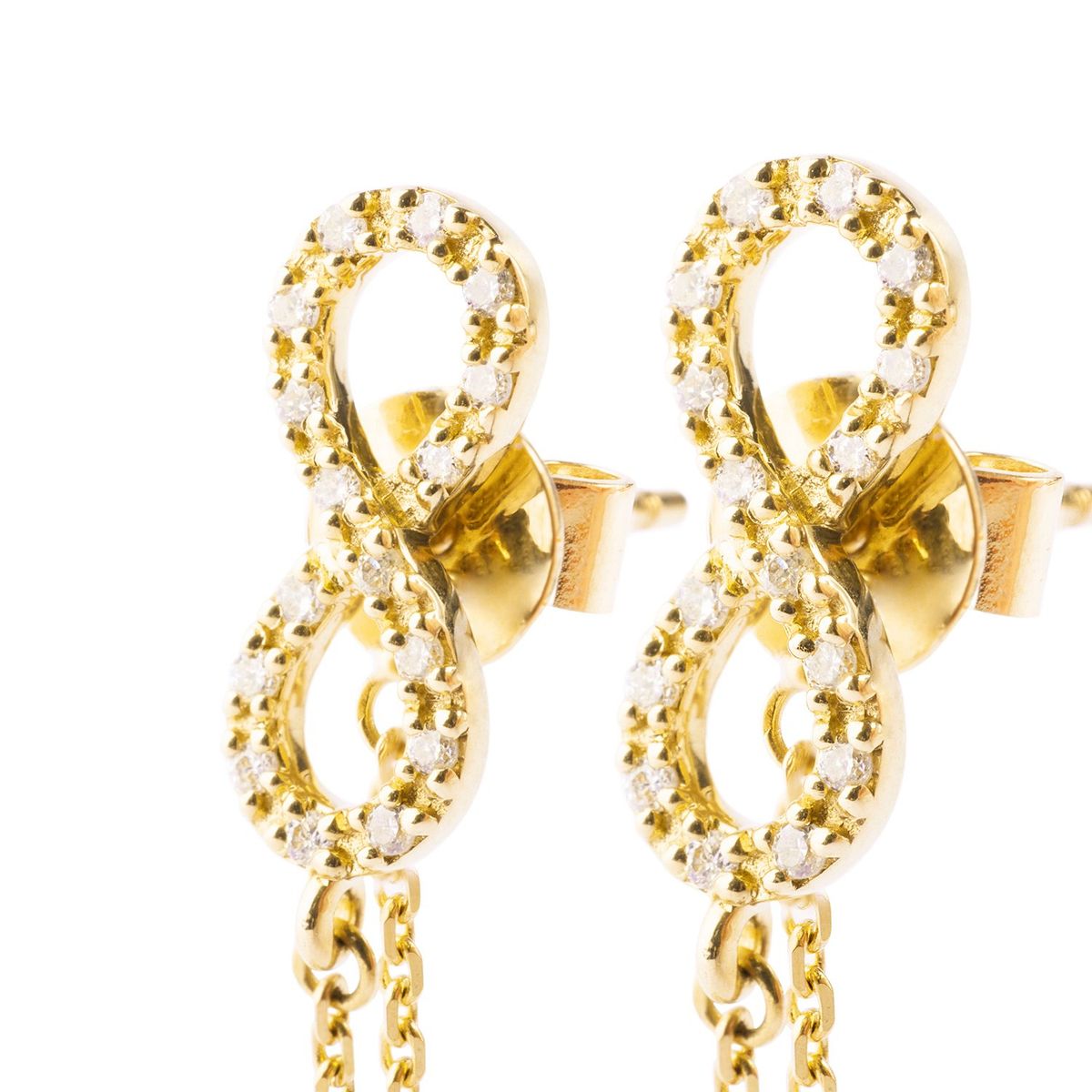 JB JOYAS BARON - Aros Oro Amarillo 18kt Diamantes Infinitos 13pts
