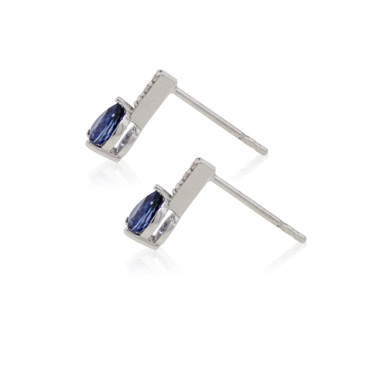 JB JOYAS BARON - Aros de Oro 18kt con Diamantes 4pts total SI/H 86pts Zafiro