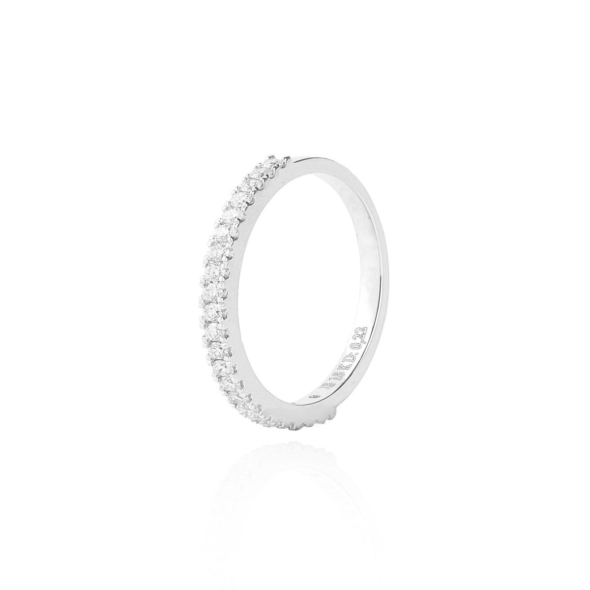 JB JOYAS BARON - Anillo Oro Blanco 18kt Diamantes de 22 Pts Riel