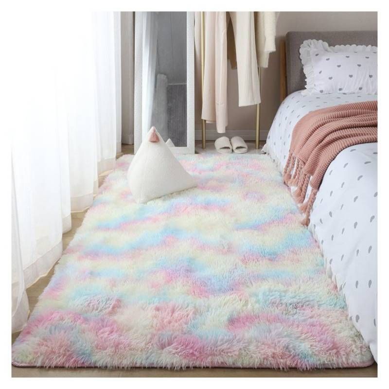 GENERICO - Alfombra Peluda 60X120 Cm Bajada De Cama 2 Unidades