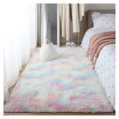 GENERICO - Alfombra Peluda 60X120 Cm Bajada De Cama 2 Unidades