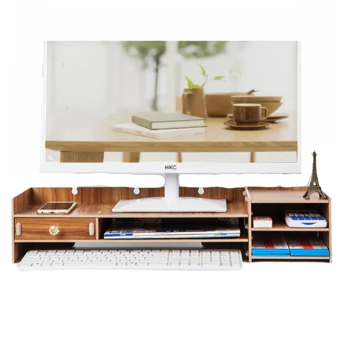 SOHOGAR - Base de monitor organizador para escritorio multiuso café