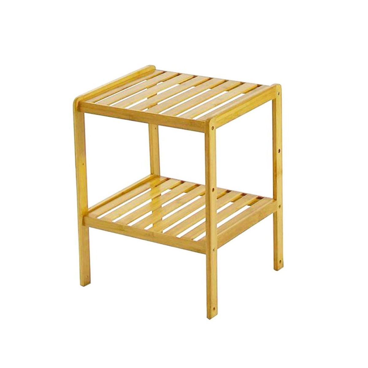 GENERICO - Estante de bambú cuadrado 2 niveles 36x33x50cm