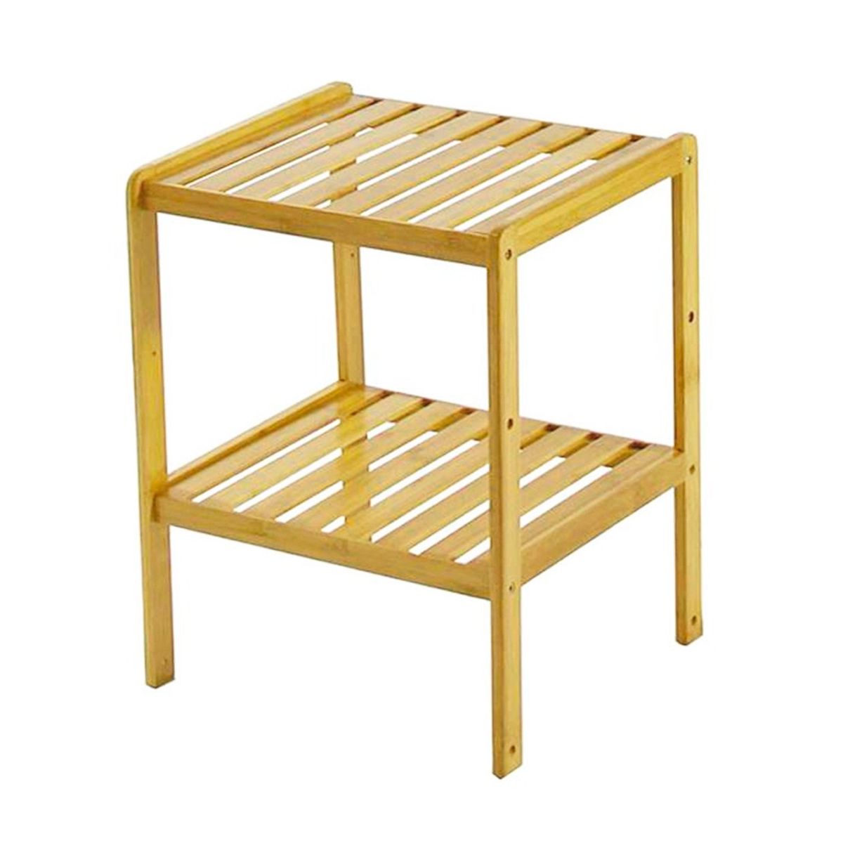 GENERICO - Estante de bambú cuadrado 2 niveles 36x33x50cm