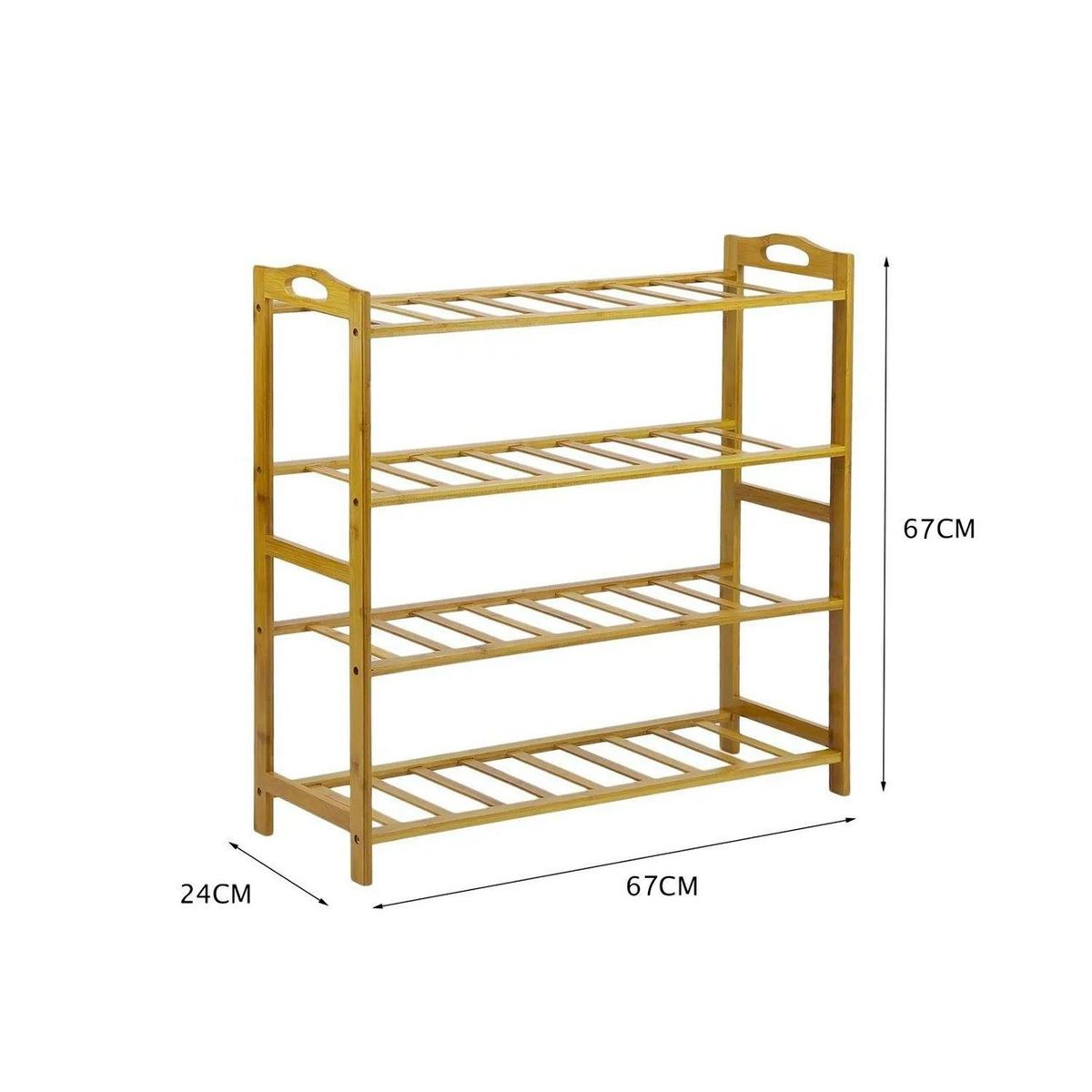 SOHOGAR - Estante de bambú 4 niveles 67x27 cm
