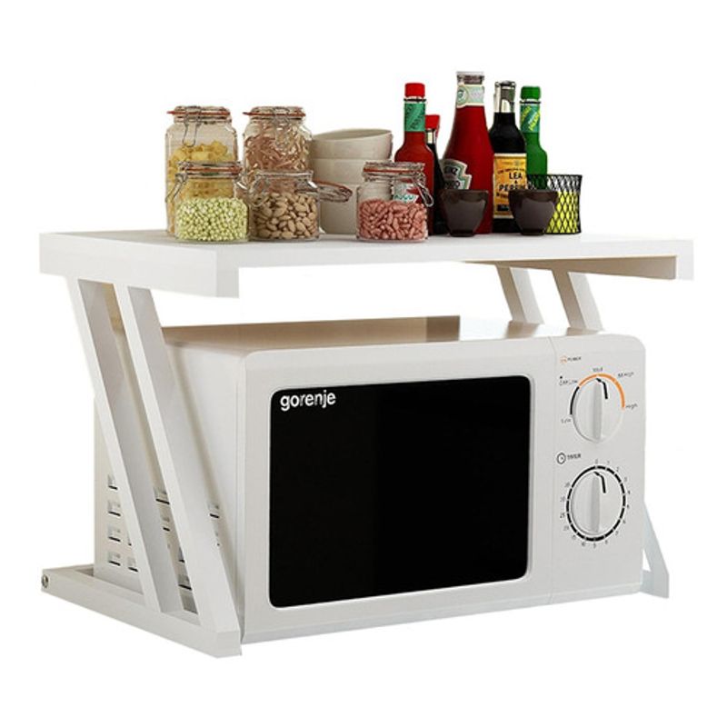 GENERICO - Estante organizador microondas madera blanco 38x57x38 cm
