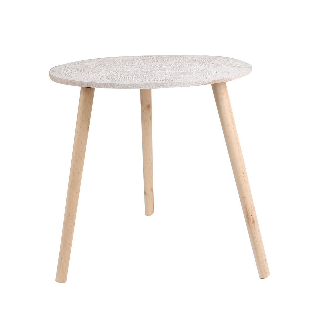 SOHOGAR - Set 3 mesas de centro madera mandalas