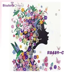 GENERICO - Kit Diamond Painting Pintura Diamantes 5d con cristales mujer y flores