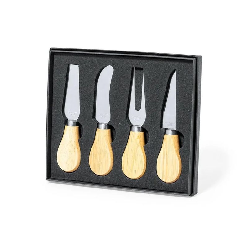 IMPORTCLICK - Set 4 Utensilios Queso Acero Madera Koet IMPORTCLICK