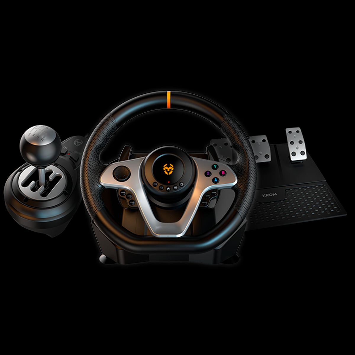 KROM - Kit Gaming Volante + Acelerador + P.Cambios Krom K-WHEEL PRO